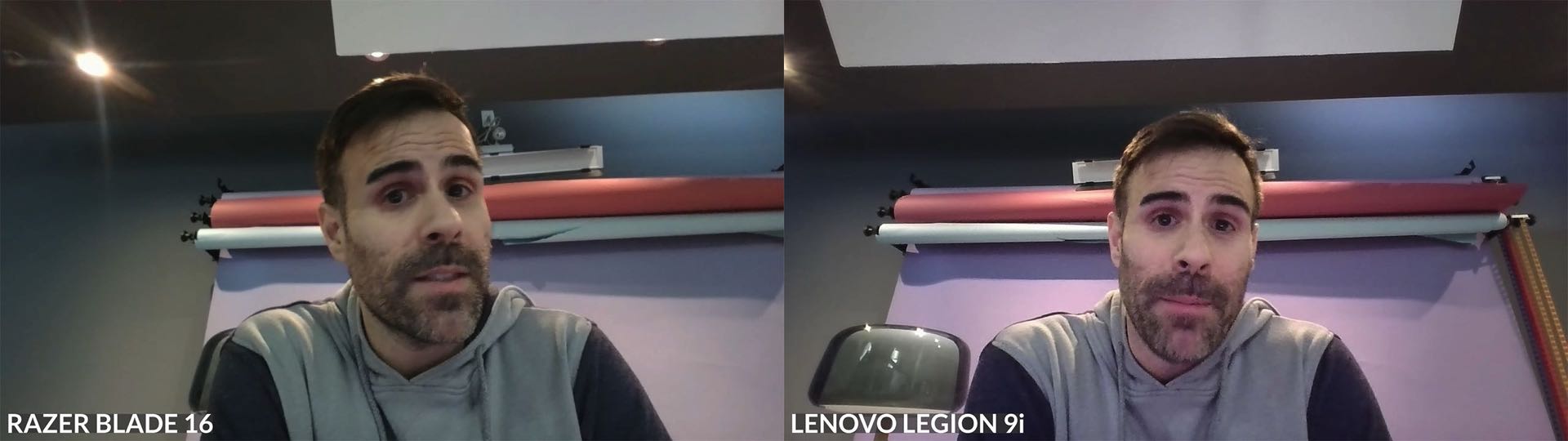 Webcam quality of Razer Blade 16 and Lenovo Legion 9i