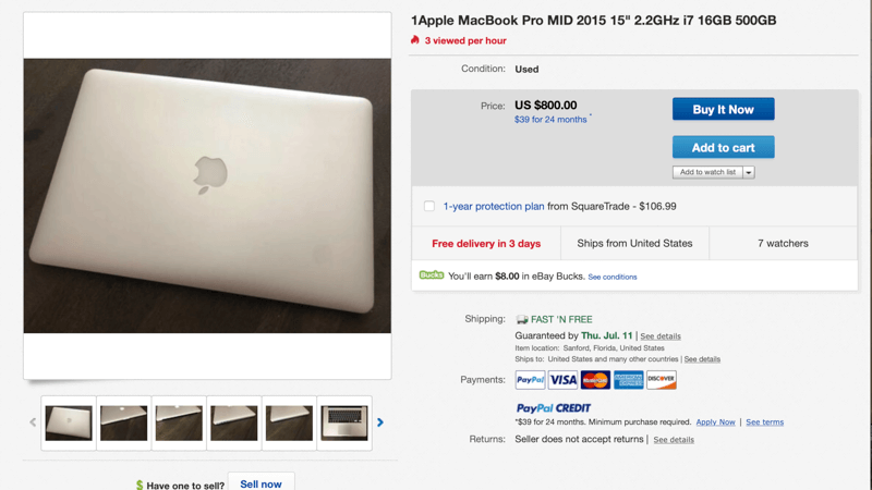 Mid 2015 MacBook Pro 15-inch