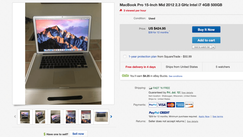 Mid 2012 Unibody MacBook Pro 15-inch